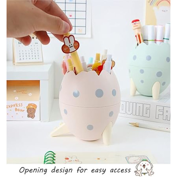Fasjonabel søt dinosaur-egg pennholder for barn (rosa), stud