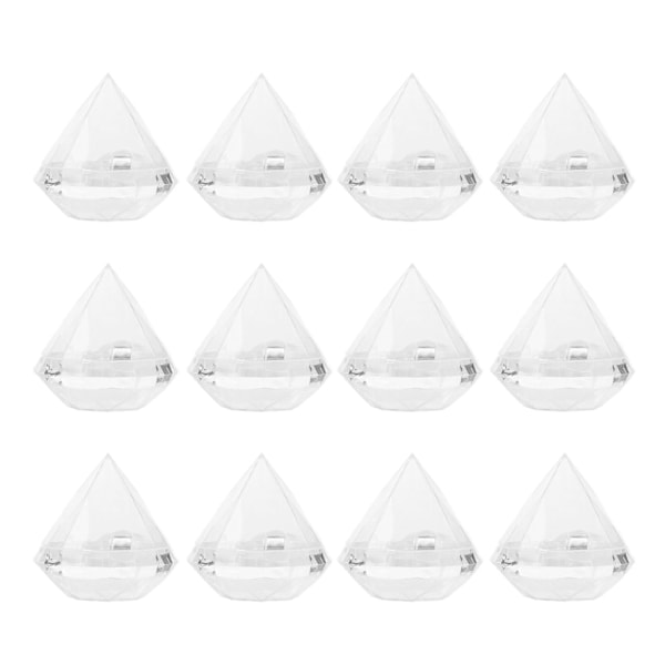 Godteriboks Diamantformet Klar Krukke Transparent Plast Godterilagringsboks for Hjemmet