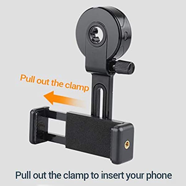 Kompakt Digiscoping-adapter, universellt smartphone-teleskopfäste för sömlös fotografering
