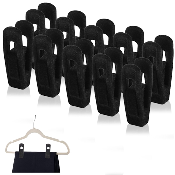 10pcs Velvet Pant Clip - Black