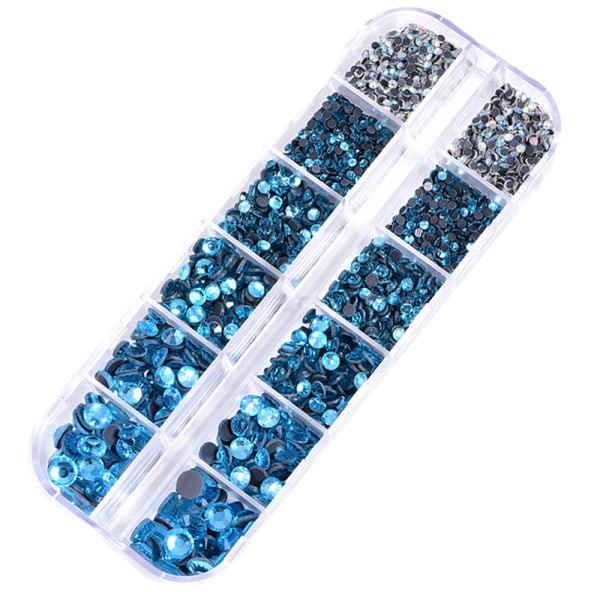 Flatback Rhinestones Crystal Flatback Gems Runda Crystal Rhinestones för hantverk blue