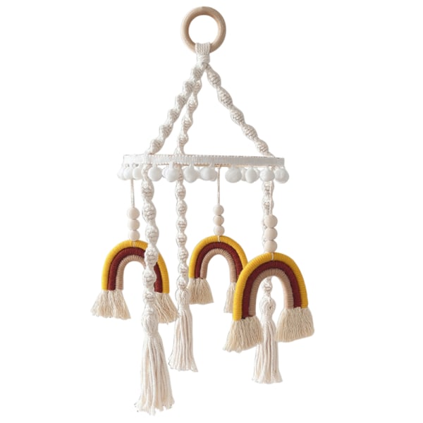 Regnbåge Mobil Hängande Macrame Baby Mobil Regnbåge Spjälsäng Mobil