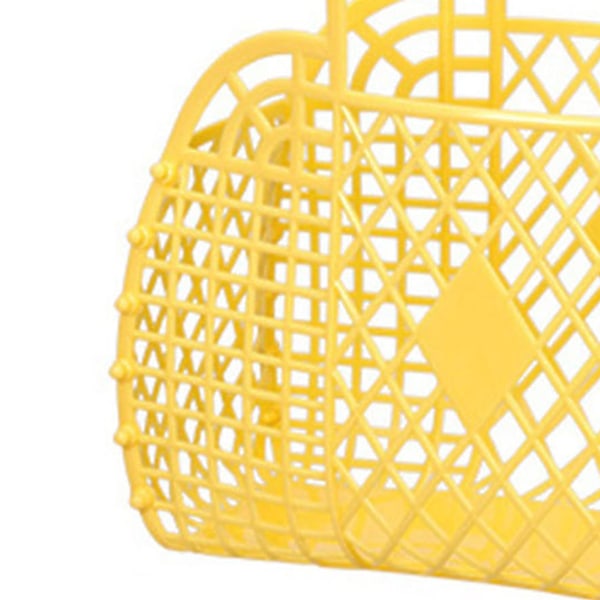 Ontto säilytyskori Muovi Uusiokäyttöinen Kannettava Taittuva Kassi Rannalle Kotiin Yöpöydälle Ostoksille Leikkikaluille Vaatteille Keltainen 250x110x220mm/9.84x4.33x8.66in