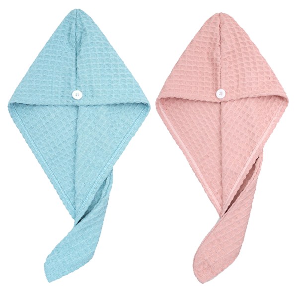 2-pack mikrofiber snabb torkande hår turban handduk wrap, absorberande