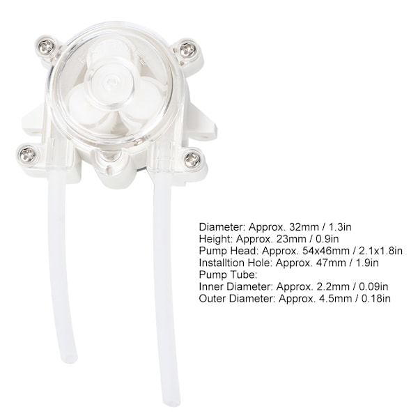 Hage 6V Mini Peristaltisk Væskepumpe DIY Doseringspumpe Slangepumpe for Akvarium Lab Analyse