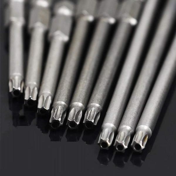 11 kpl 100 mm S2 1/4 tuuman Torx-ruuvinvääntimen kärkiä, tarkkuus kuusiokolo