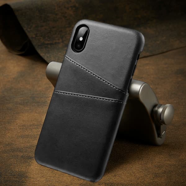 Kompatibel med iPhone X/XS - Wallet Case med stativ - Sort