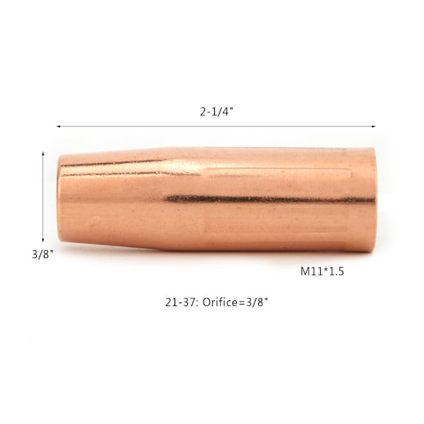 2 kpl MIG-hitsauspistoolin suuttimia 21‑37 3/8 tuumaa 100L Tweco Mini/#1:lle