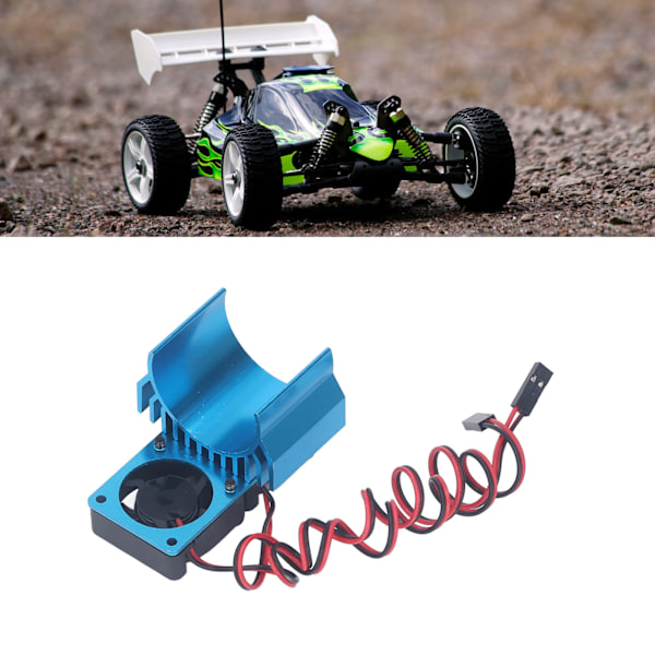 DC 5V RC kylfläns med hög hastighet fläktmotor kylare fläktset för Traxxas Slash 4×4 VXL 1/10 RC bil Blå