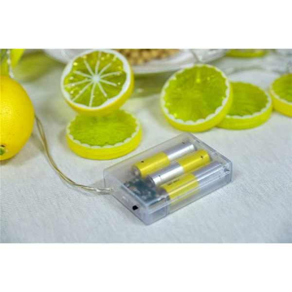Frukt Citron Skiva Ljusslingor LED Blinkande Slinga Batteri Powe