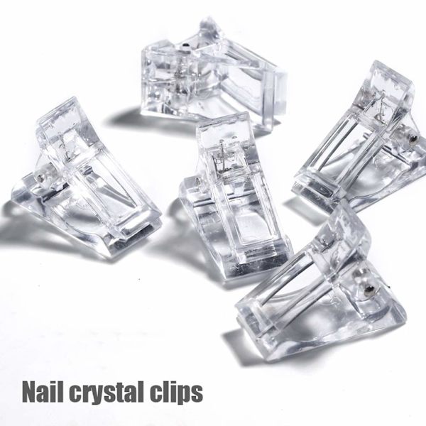 10 st nagelspetsklämmor för snabb byggande poly UV-byggare assistentverktyg DIY manikyrverktyg plastfingerförlängningsklämmset