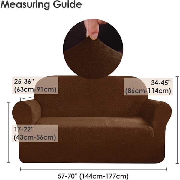 Sofabetræk til sofamøbelbeskyttelse, fulde sofabetræk med elastisk bund til børn og hund (Medium, Chokolade)