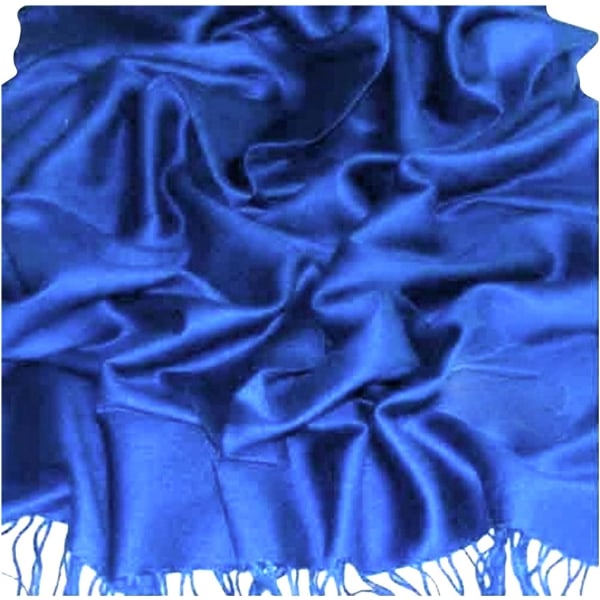 Royal Blå Ensfarvet Design Shawl Pashmina Sjal Wrap Stole Seconds