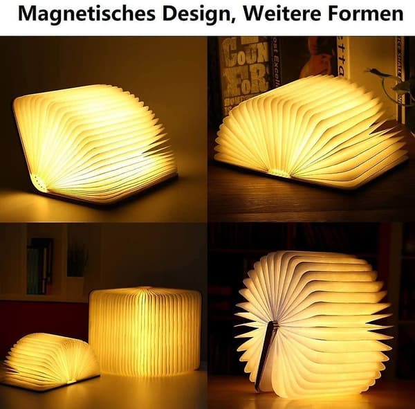 Tre Boklampe, Sammenleggbar Boklampe Dekor, Varm Hvit
