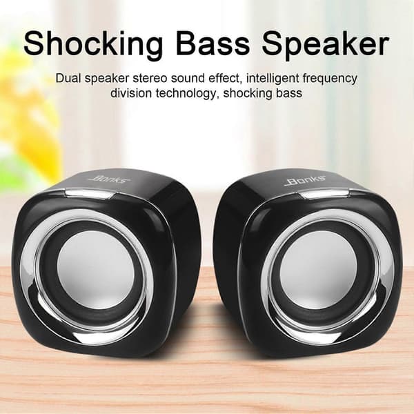 1 par computerhøjttalere USB-drevet stereolyd dyb bas bærbar mini kablet bærbar stationær pc-lydboks subwoofer
