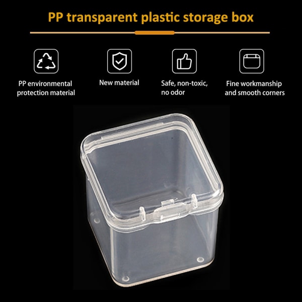8 stycken klar plastpärlförvaringsbehållare Lådlåda