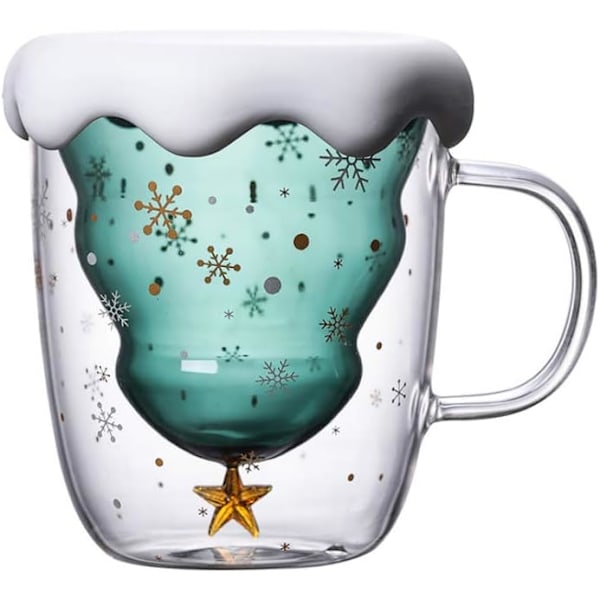 Unik Dobbelvegget Julekaffekopp, Dobbelt Lag Glassdesign Sikrer Varmebestandig Og Kondensbestandig Ytelse, Perfekt For