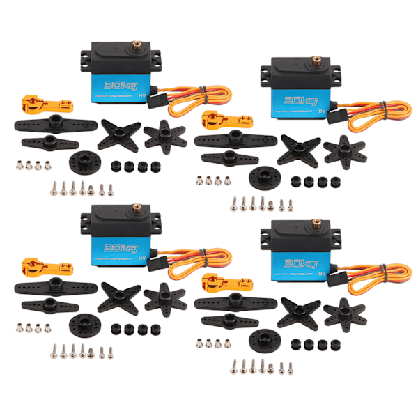 4 Set 30KG Metallväxel Servo med Arm Hög Torsion Vattentät Digital Servo 270 Graders Rotation
