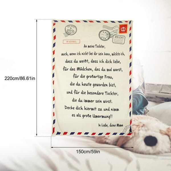 Pledd til datteren min, sønn, brevtrykte pleddgaver til jul, bursdag, eksamen