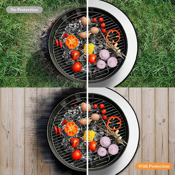 Brannsikringsmatte (75 cm) Brannhemmende Brannsikringsmatte Vanntett Høy Temperatur med 3 Lag for Ved Gass Kull Grill Utested Terrasse