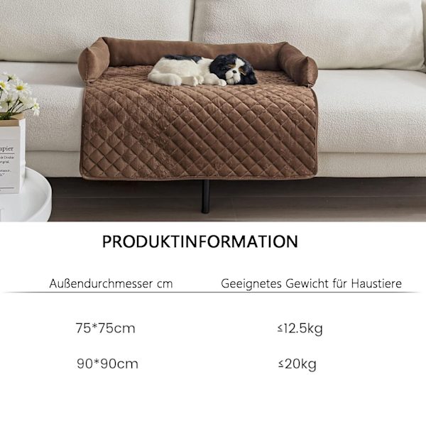 Mjuk plysch hundbädd, mjuk kudde, husdjurssoffa kudde husdjursprodukter kaffe 90cm*90cm