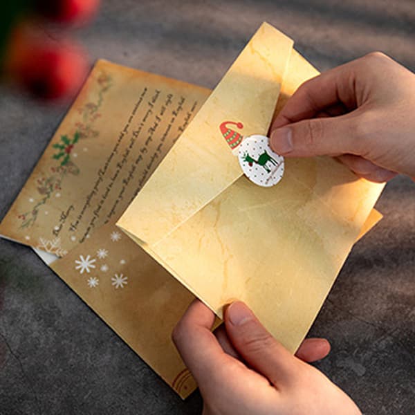 Julepynt - Julepapir og konvolutter sett - Gratulasjonskort invitasjonskort