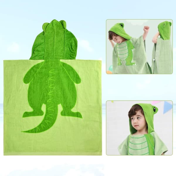 (Dinosaurus) Pyyhe lapsille Poncho-pyyhe Hupulliset uimapyyhkeet Sof