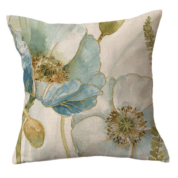 Sett med 4 Dekorative Puter med Blomstermønster 45 x 45 cm