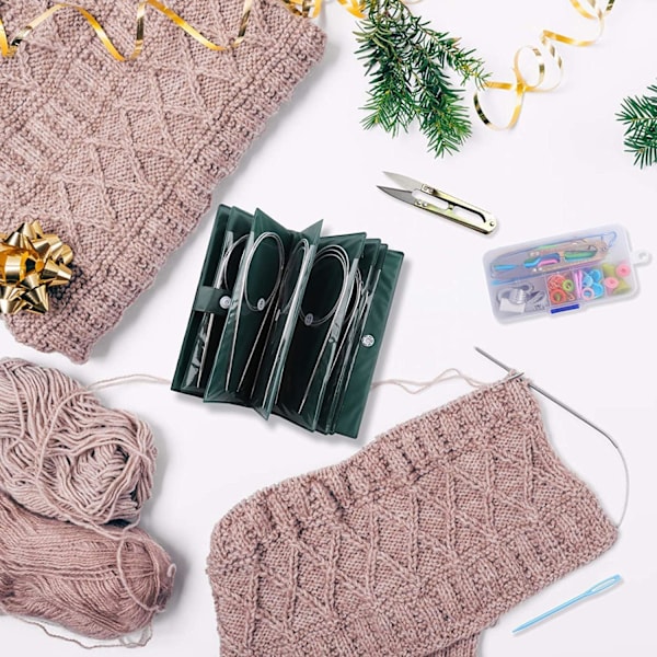 Stickor Set, Rostfria Verktyg För Mångsidigt Hantverk, Lättviktsdesign Främjar Längre Stickningssessioner, 11 Delar (1,5 mm - 5,0 mm)