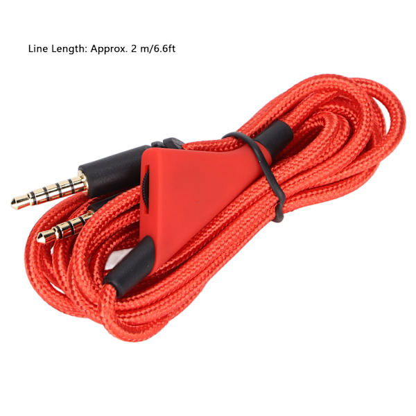 Erstatningslydkabel med volumkontroll på kabel og uten mute-kontroll for Astro A10 A40TR Gaming Headset (Volumkontroll Rød)