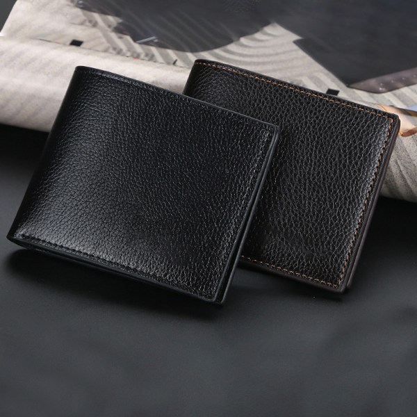 Kort plånbok för män Koreansk version öppen plånbok enkel tunn mjuk