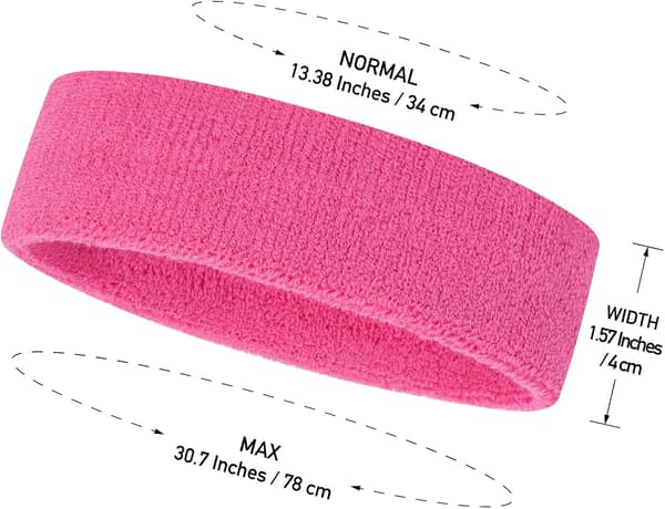 Rose Red - 1-pack sportpannband i bomull för barn (1 pannband +