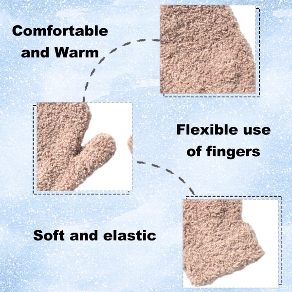 Barnvantar för småbarn, vinter, flerfärgade, mjuka, stickade handskar