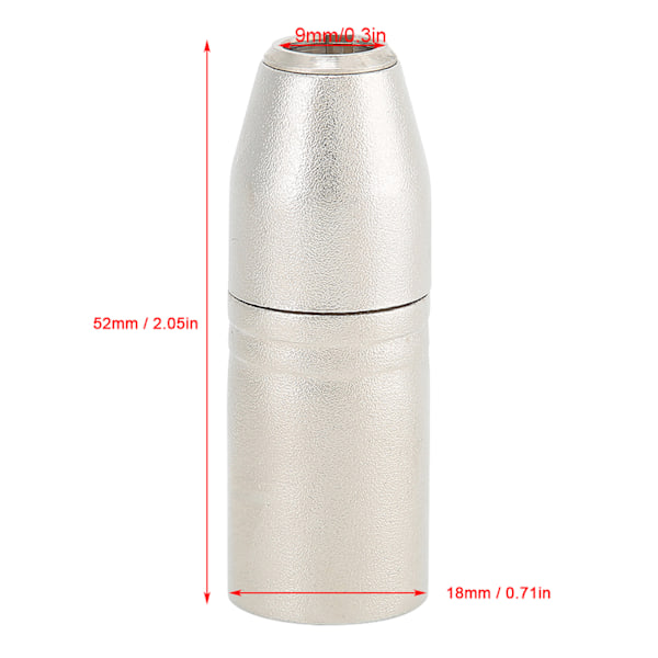2 stk. Mini XLR 3-polet hann til sølvbelagt kobber XLR 3-polet hann adapter, gullbelagt kobber