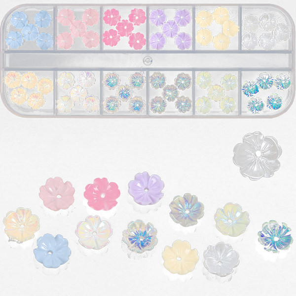 3D nagelkonst blomma charms för naglar blomma, nageljuveler och dekorationer för akrylnaglar