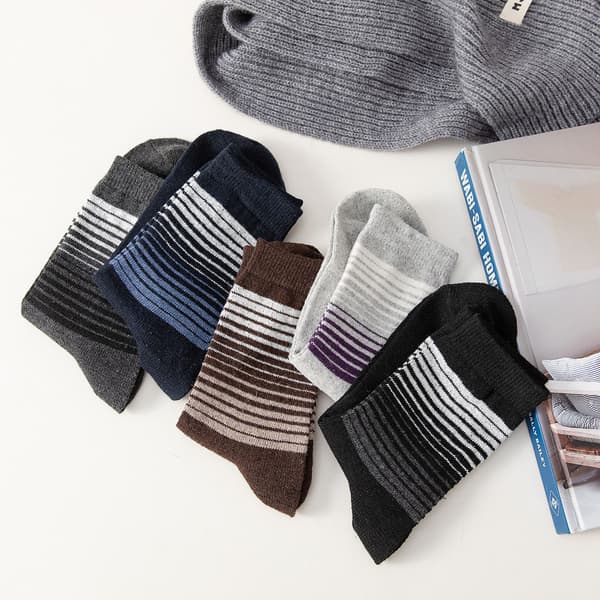 5 par unisex alpackaull varma vinterstrumpor med rund hals