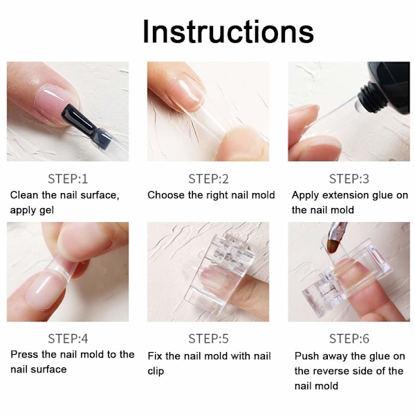 10 st nagelspetsklämmor för snabb byggande poly UV-byggare assistentverktyg DIY manikyrverktyg plastfingerförlängningsklämmset