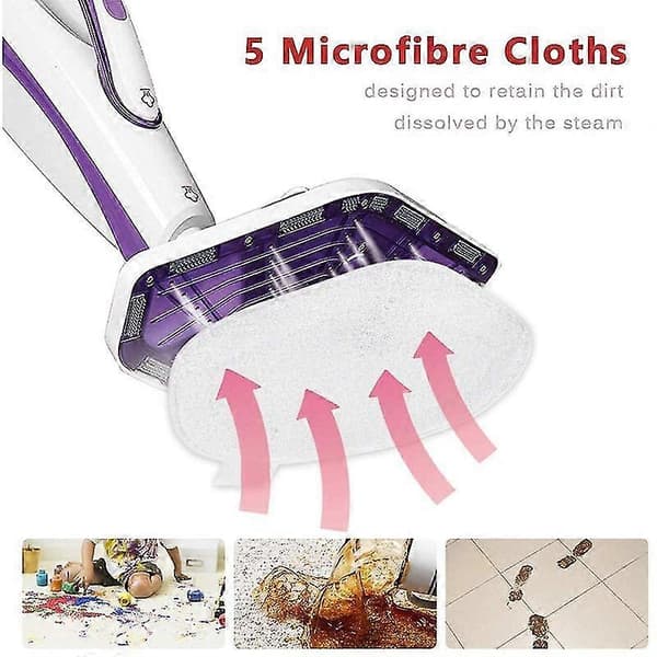 5 st Mikrofiber Tvättbara Moppdynor, ersättningsmoppdelar för Kit Vaporetto Ångmopp