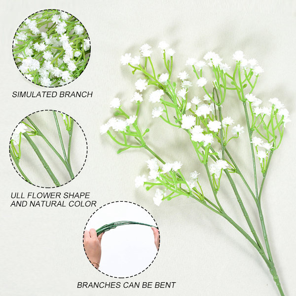 24 Bundter Kunstige Blomster Udendørs UV-Resistente Kunstige Blomster