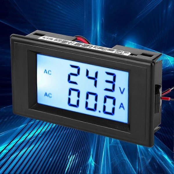 D69-2042 Dubbel display voltmeter amperemeter AC80-300V 0-50A 0-100A med strömtransformator Svart
