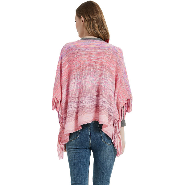 Kvinnors Boho Höst och Vinter Fladdrande Överläggning Gradient Stickad Utomeuropeisk