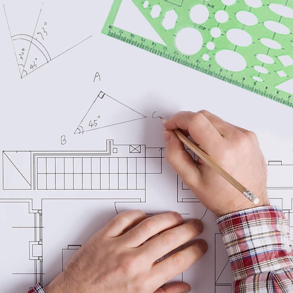 Piirustusmallisetti Viivotin DIY opiskelijoiden stensiilit piirustus ympyrä