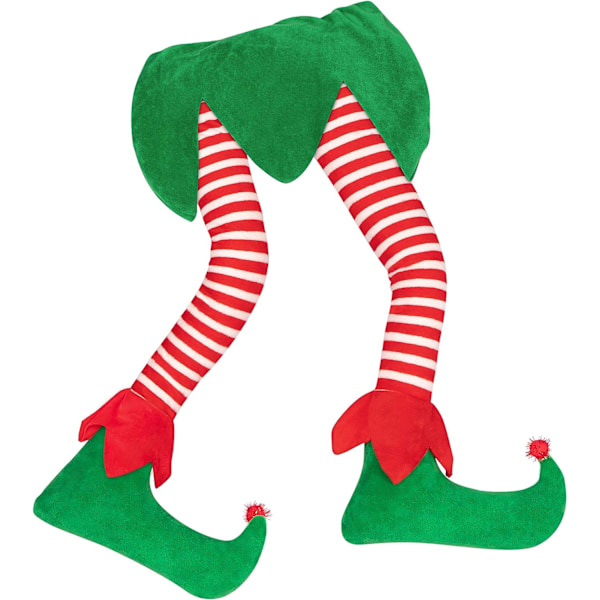 23” Julenisse-Stuffede Ben Fastgjort Til Topppynt For Juletreet -Xm