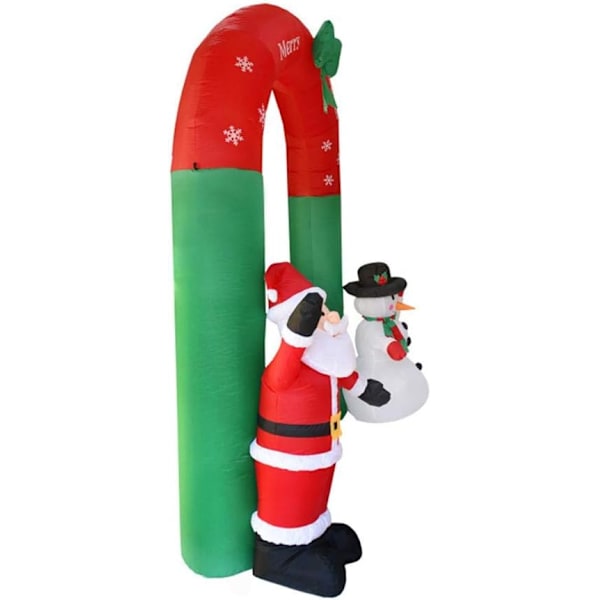 Utomhus Inomhus Dekoration Med Jultomte Och Snögubbe, Premiumkvalitet Jul Uppblåsbar Port, Lätt Att Använda & Säker, Iögonfallande LED-Lampa För