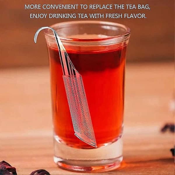 Tesi av rustfritt stål, te-diffuser te-infuser for løs te, kaffe, krydder, langhåndtaks T