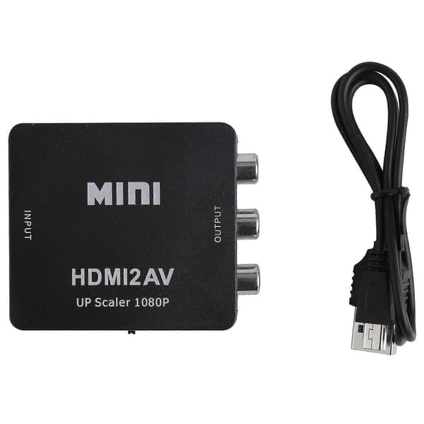 Mini til 3rca Cvbs Kompositt Video Av Konverter Adapter Tv Ps3 Vhs Vcr Dvd Svart