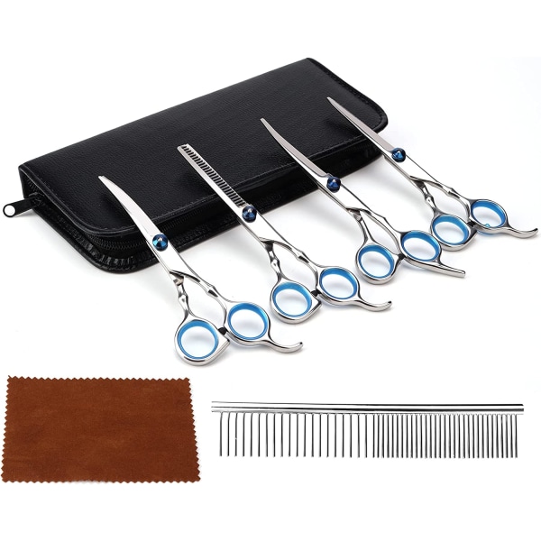 Dog Cat Grooming Scissors 6 in 1 Professional Pet Grooming