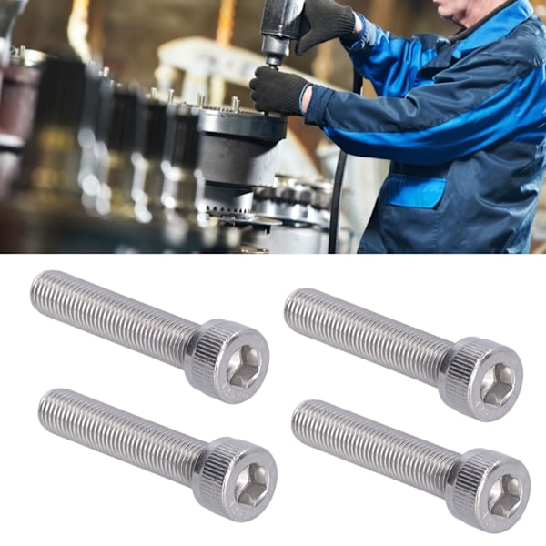 4Pcs Hex Bolt Socket Cap Screw A2 Stainless Steel 1.25mm Fine Pitch Fastener HardwareM10x50