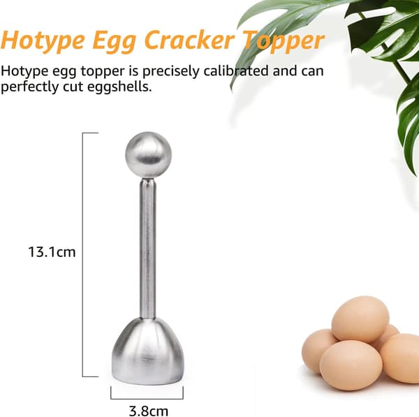 Eggedeler i rustfritt stål, eggverktøy, eggeskallåpner, skallkutter