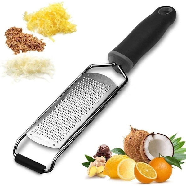 Fint Hul Blad Zester Rivejern, Kulinarisk Alsidighed i Citrus Zestning og Præcisionshåndværk, Konstruktion i Rustfrit Stål med Skridsikker Fod